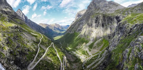 Serpentinen am Trollstigen in Norwegen