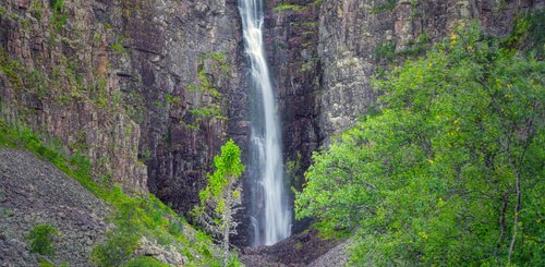 Wasserfall Fulufjället im Nationalpark Njuppeskär