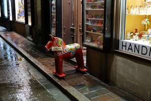 Das Dalapferd in Gamla Stan in Stockholm