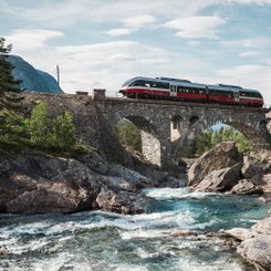 Mit der Bahn in Norwegen unterwegs durch schöne Natur