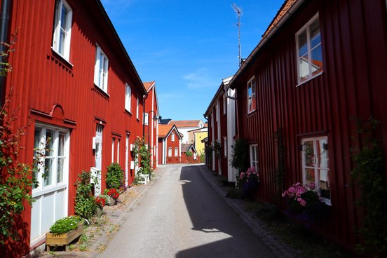 Rote Häuser in Schweden