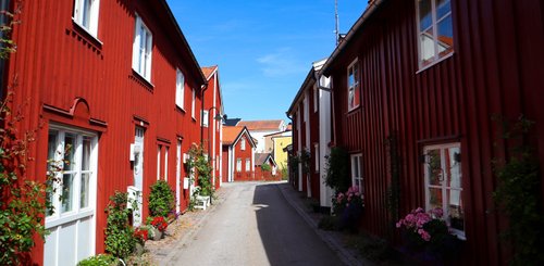 Rote Häuser in Schweden