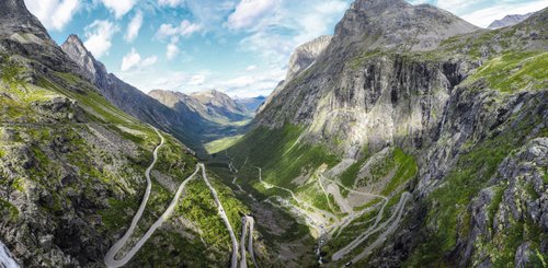 Serpentinen am Trollstigen in Norwegen