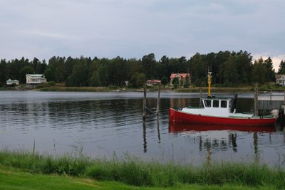 Boot in Kristinehamn in Värmland am Vänern See