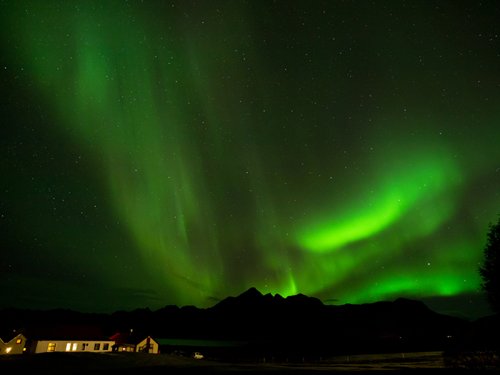 Polarlichter über einer Farm