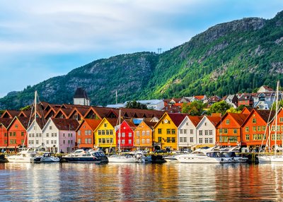 Häuserfront in Bergen in Norwegen