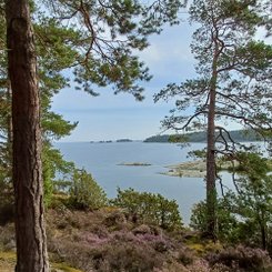 Blick auf den Schärengarten in Västergötland