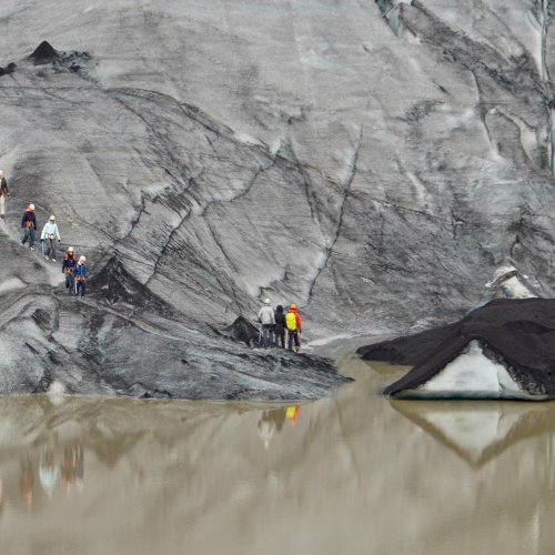 Geltschweranderung auf dem Sólheimajökull.