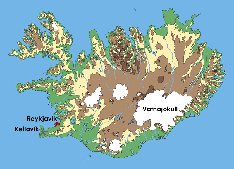 Karte von Island mit Reykjavík, Keflavík und Gletschern - Die wichtigsten Informationen im Überblick
