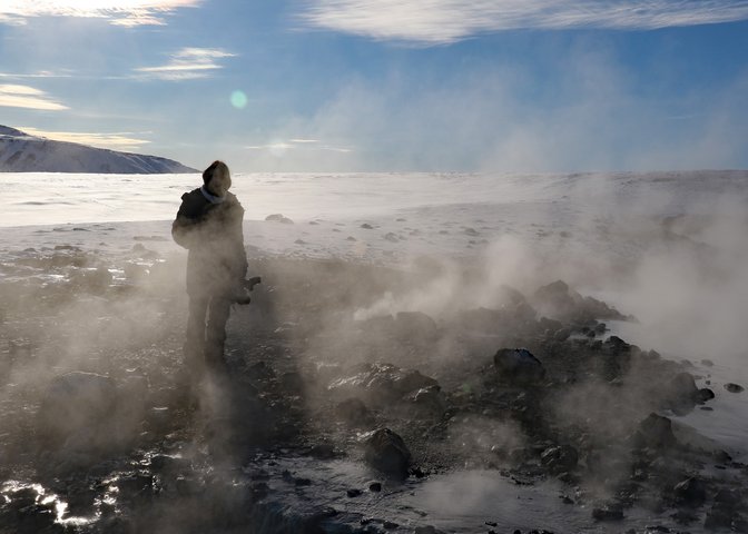Hrefna im Geothermalgebiet