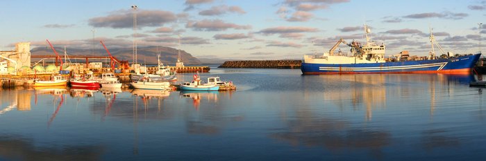Ankunftsort der Island-Fähre Norröna in Ost-Island - Der Hafen von Seyðisfjörður